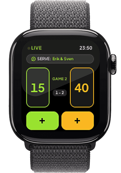 Padel Matchbook on Apple Watch
